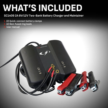 Schumacher SC1409 Battery Charger/Maintainer, 6/12 V Battery, 4 A Charge, Black