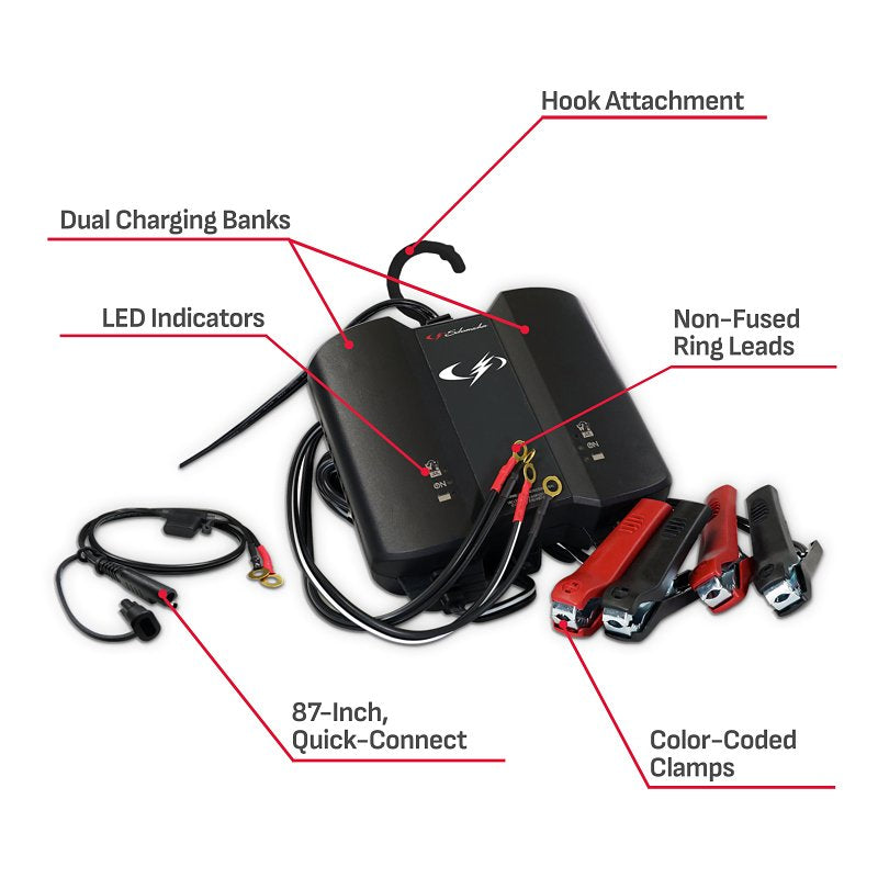 Schumacher SC1409 Battery Charger/Maintainer, 6/12 V Battery, 4 A Charge, Black