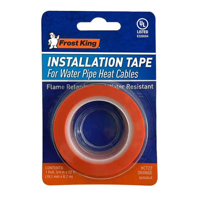 Frost King HCT22 Heat Cable Installation Tape, 22 ft L, 3/4 in W, 7 mil Thick, Orange