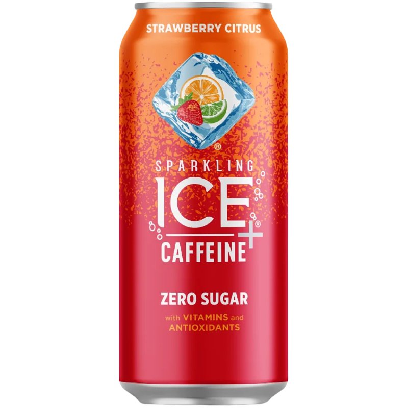Sparkling Ice 695534 Caffeine Strawberry Citrus Sparkling Water, 16 fl-oz Can, Pack of 12