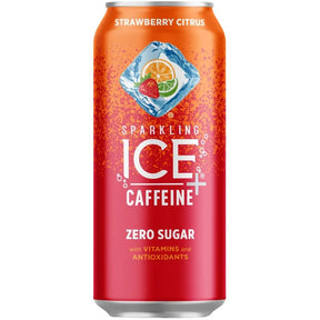 Sparkling Ice 695534 Caffeine Strawberry Citrus Sparkling Water, 16 fl-oz Can, Pack of 12