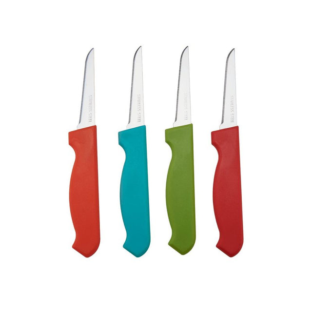 Farberware 5215732 Paring Knife Set, 4-Piece, Plastic/Stainless Steel, Assorted, Pack of 6