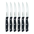 Farberware 5256192 Steak Knife Set, 4-1/2 in L Blade, Stainless Steel Blade, Black Handle, Plain Blade, Pack of 3