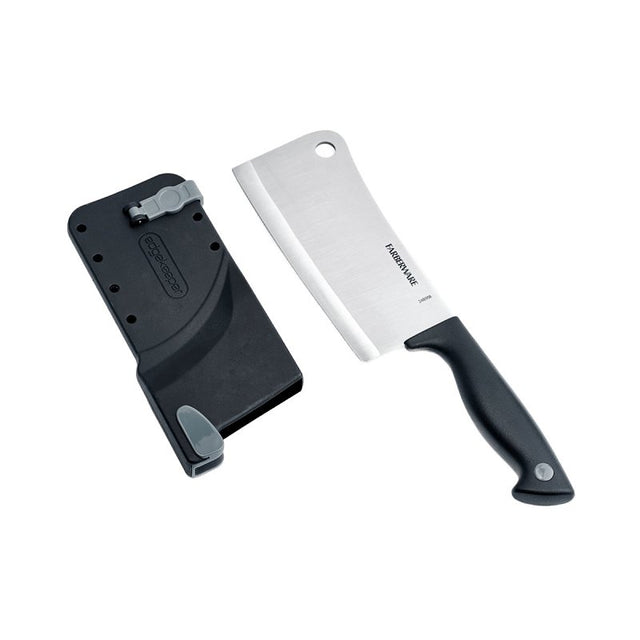 Farberware 5301749 Cleaver Knife, 6 in L Blade, Stainless Steel Blade, Polypropylene Handle, Black Handle, Pack of 3