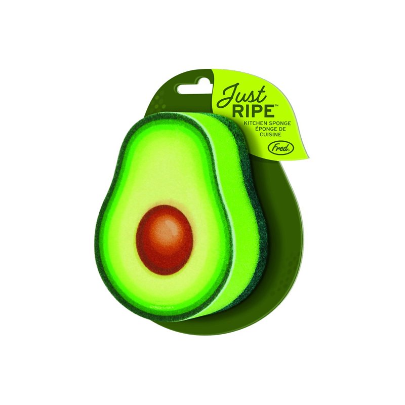 Genuine Fred JUST RIPE 5274184 3-Layered Avocado Shaped Sponge, 4.3 in L, 2.7 in W, 3/4 in Thick, Felt/Polyester, Green, Pack of 6