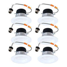 Halo LT4 Series LT4069FS1EWHR6PK Downlight, 8 W, 120 V, LED Lamp, Plastic, Matte
