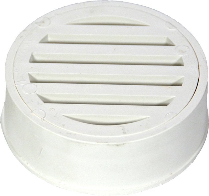 NDS WC100 Deck Drain, 3 in Dia, Styrene, White