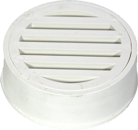 NDS WC100 Deck Drain, 3 in Dia, Styrene, White