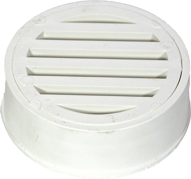 NDS WC100 Deck Drain, 3 in Dia, Styrene, White