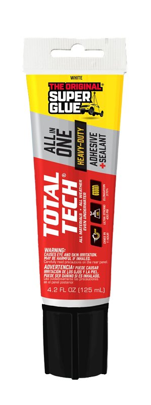 Superglue Corp Total Tech 11711003 Construction Adhesive Sealant, White, 4.2 oz, Tube