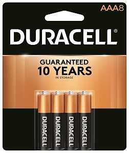 Duracell MN2400B8Z Battery, 1.5 V Battery, 1.15 Ah, AAA Battery, Flat Contact, Alkaline