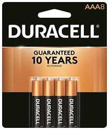 Duracell MN2400B8Z Battery, 1.5 V Battery, 1.15 Ah, AAA Battery, Flat Contact, Alkaline