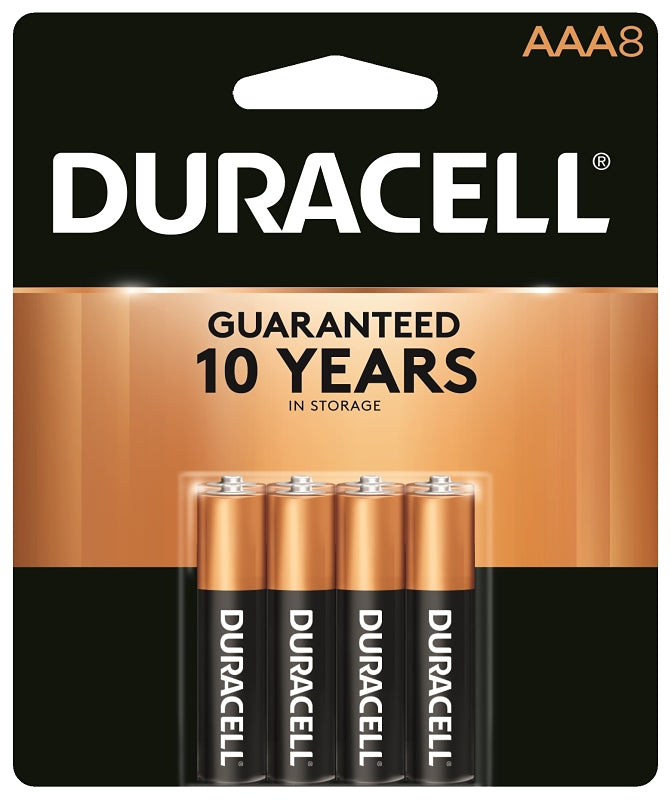 Duracell MN2400B8Z Battery, 1.5 V Battery, 1.15 Ah, AAA Battery, Flat Contact, Alkaline