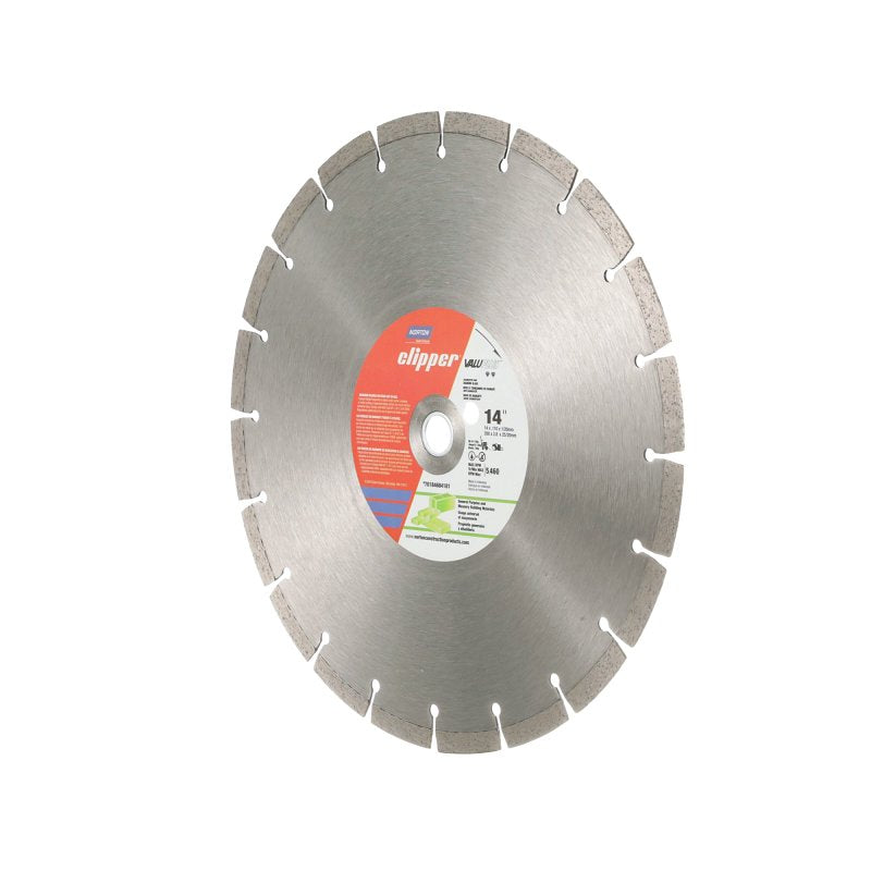 Norton Clipper ValuPlus Series 70184684181 High-Speed Blade, 14 in Dia, 1 to 20 mm Arbor, Segmented Rim
