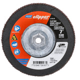 Norton Clipper 70184609167 Flap Disc, 7 in Dia, 5/8-11 Arbor, 60 Grit, Coarse, Zirconia Alumina Abrasive