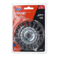 Norton 70184609154 Wire Wheel Brush, 4 in Dia, 5/8 in Arbor/Shank, Knotted Bristle, 0.02 in Dia Bristle