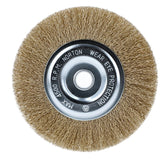Norton 70184609161 Wire Wheel Brush, 6 in Dia, 1/2 in Arbor/Shank, Crimped Bristle, 0.012 in Dia Bristle