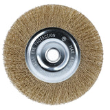 Norton 70184609161 Wire Wheel Brush, 6 in Dia, 1/2 in Arbor/Shank, Crimped Bristle, 0.012 in Dia Bristle