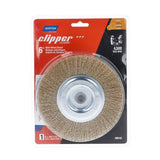 Norton 70184609161 Wire Wheel Brush, 6 in Dia, 1/2 in Arbor/Shank, Crimped Bristle, 0.012 in Dia Bristle