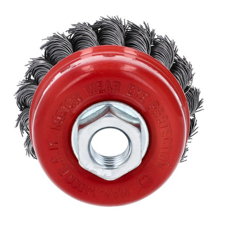 Norton Clipper Classic 70184609149 Wire Cup Brush, 3 in Dia, 5/8-11 Arbor/Shank, Standard Twist Knot Bristle