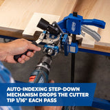 Kreg MortiseMate Series KLTJ100 Loose Tenon Jig, 1/2 to 1-1/2 in THK Clamping, Aluminum/Stainless Steel