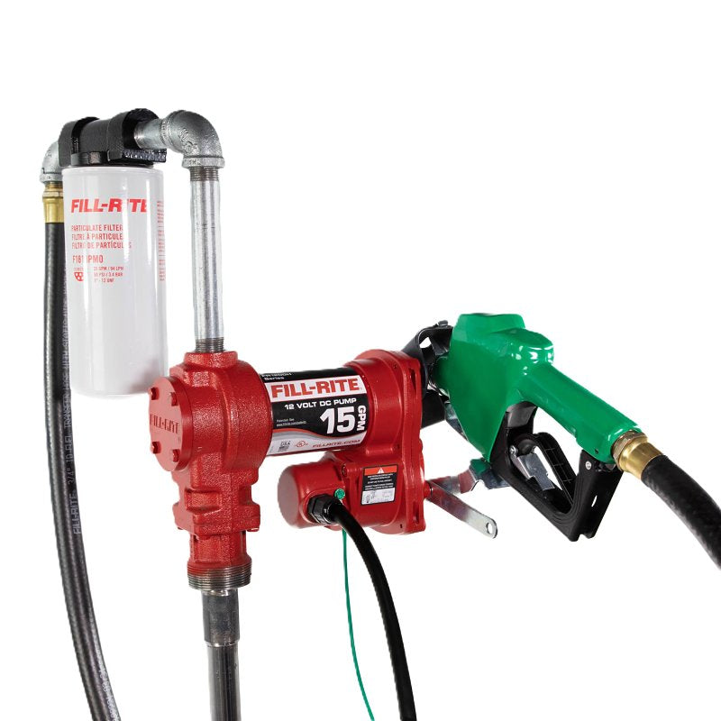Fill-Rite 1200 Series FR1210HA1F Fuel Transfer Pump, Motor: 12 V Motor, 8 ft L Suction Tube, 3/4 in Outlet, 15 gpm