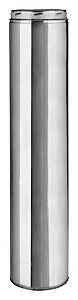 Selkirk 206024U Chimney Pipe, 6 in ID, 8 in OD, 24 in L, Stainless Steel, Includes: Twist-Lock Coupler with Locking Band