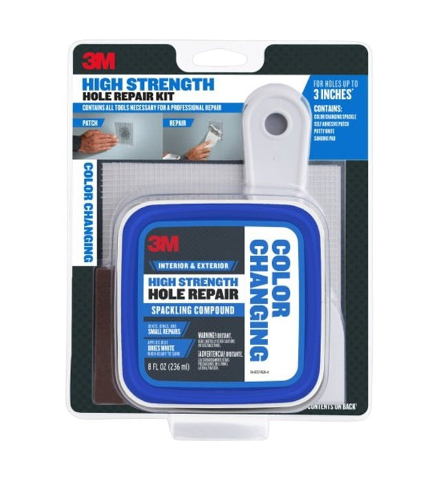 3M High Strength Hole Repair CC-KIT Color Changing Spackling Compound Kit, White, 8 fl-oz
