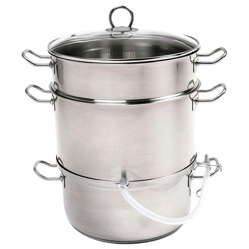 Norpro 619 Steamer and Juicer, 11 L Steamer Insert, 3.8 L Juice Container, 6.75 L Water Pot, Stainless Steel