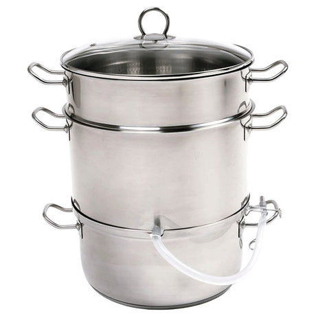 Norpro 619 Steamer and Juicer, 11 L Steamer Insert, 3.8 L Juice Container, 6.75 L Water Pot, Stainless Steel