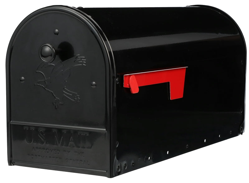 Gibraltar Mailboxes OM160B01 Mailbox, 1475 cu-in Capacity, Steel, Powdered, 8-1/2 in W, 23.7 in D, 10.6 in H, Black