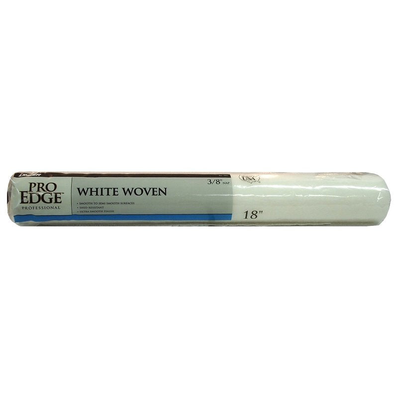 Linzer Pro Edge RC101-18 Roller Cover, 3/8 in Thick Nap, 18 in L, Polypropylene Cover, White