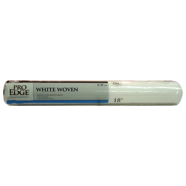 Linzer Pro Edge RC101-18 Roller Cover, 3/8 in Thick Nap, 18 in L, Polypropylene Cover, White