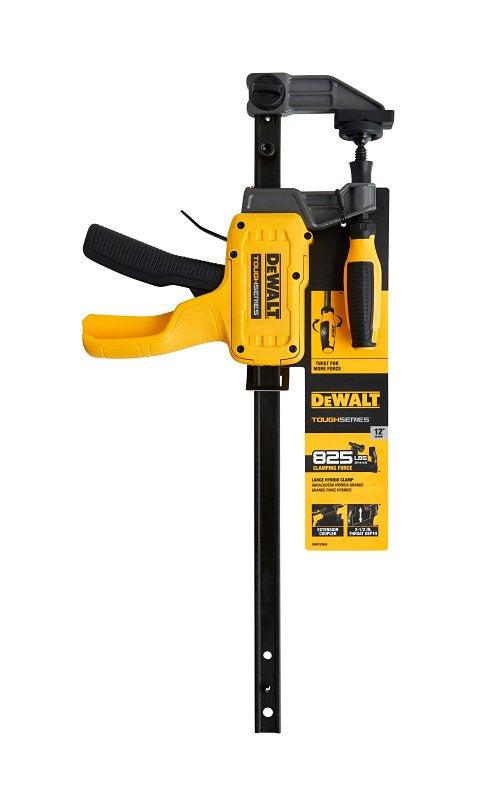 DEWALT ToughSeries DWHT83600 Hybrid Clamp, 300 to 825 lb, 12 in Max Opening Size, 2-1/2 in D Throat