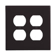 Eaton PJ82BK Receptacle Wallplate, 4.87 in L, 4.94 in W, Mid, 2-Gang, Polycarbonate, Black, Pack of 20