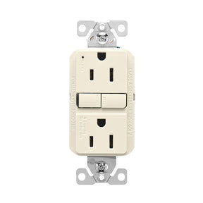 Eaton GF15LA-BX-L Receptacle, 125 V, 15 A, NEMA: 5-15R, GFCI Socket, Back, Side Wiring, Light Almond, Pack of 10