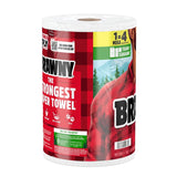 Brawny Tear-A-Square 44672 Paper Towel Roll, 3-Ply, Pack of 6