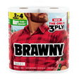 Brawny Tear-A-Square 44573 Paper Towel Roll, 3-Ply, Pack of 12