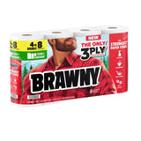 Brawny Tear-A-Square 44579 Paper Towel Roll, 3-Ply, Pack of 6
