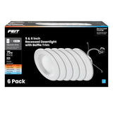 Feit Electric LEDR56B/6WYCA Retrofit LED Downlight, 10.2 W, 120 V, LED Lamp, White