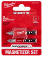 Milwaukee SHOCKWAVE Series 48-32-4550 Magnetic Attachment and PH2 Bit Set, 3-Piece, All-Purpose, Alloy Steel