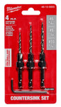 Milwaukee 48-13-5003 Countersink Drill Bit Set, 4-Piece, HSS