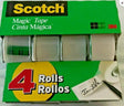 Scotch Magic 3105 Transparent Tape, 300 in L, 3/4 in W, Plastic Backing