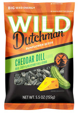 WILD Dutchman 508 Roasted Sunflower Seed, Cheddar Dill, 5.5 oz Bag, Pack of 12