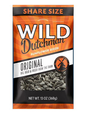 WILD Dutchman 504 Roasted Sunflower Seed, Original, 13 oz Bag, Pack of 12