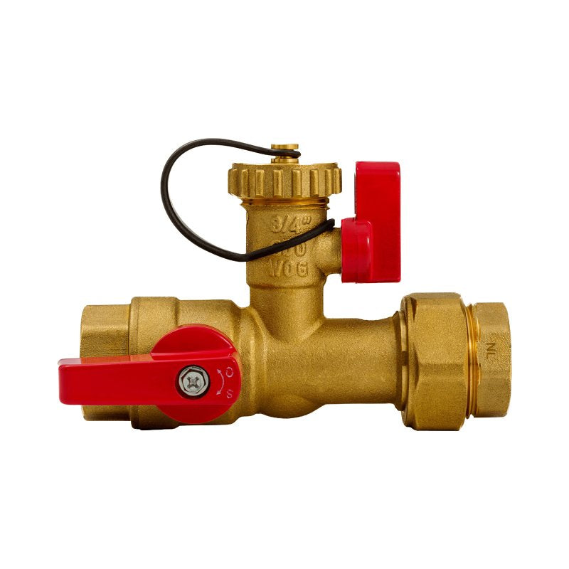 ProLine Series 102-120 Isolation Valve Kit, 3/4 in Connection, FIP, 125 psi Pressure, Brass Body