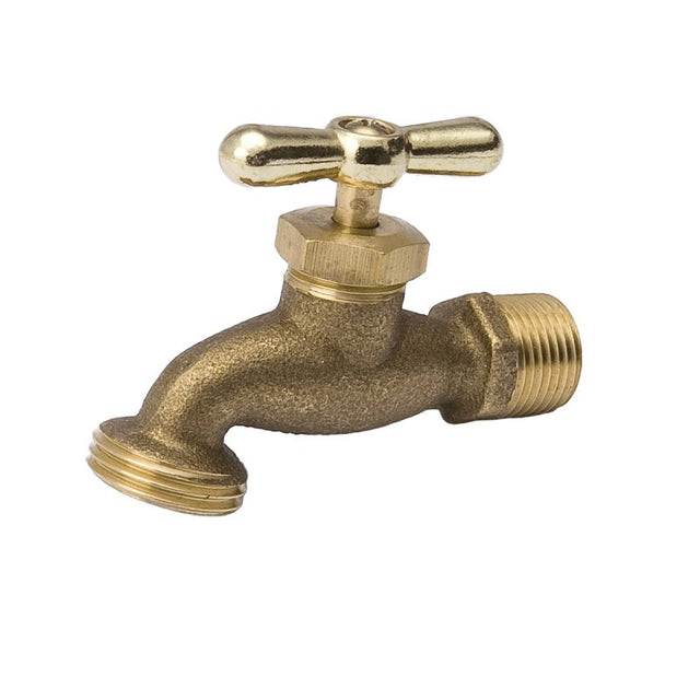 B & K ProLine Series 103-004NL Hose Bibb, 3/4 in Connection, MIP, 125 psi Pressure, Brass Body