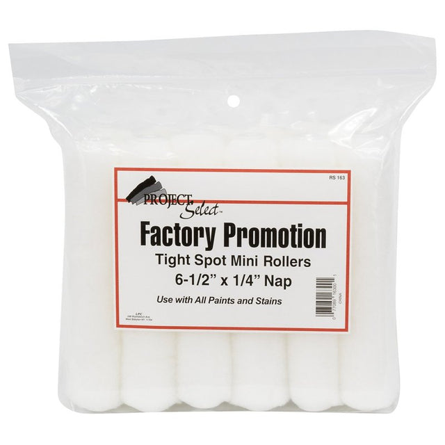 Linzer Project Select Series RS163 0650 Mini Roller Refill, 1/4 in Thick Nap, 6-1/2 in L