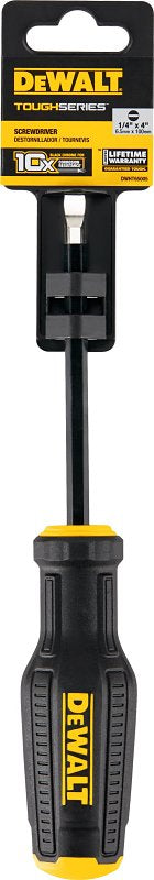DEWALT MAX FIT, TOUGHSERIES DWHT65005 Screwdriver, 1/4 in Drive, Flat Drive, 8.35 in OAL, 4 in L Shank