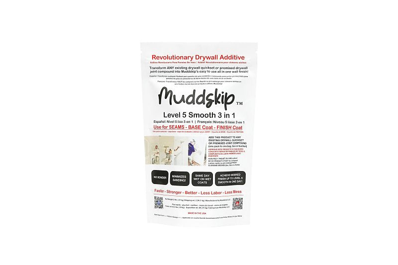 Muddskip Level 5 MSSM2662 3-in-1 Smooth Drywall Additive, 2 lb Bag, Pack of 18